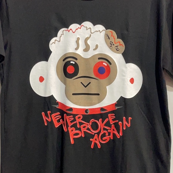 Men’s never broke again monkey black T-shirt - Picture 2 of 4